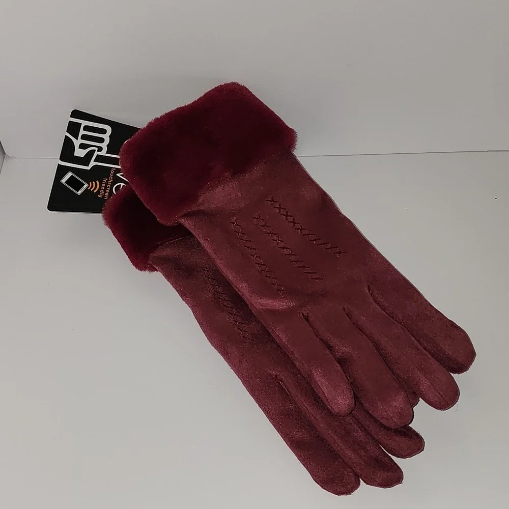Warmlite Elegant Burgundy Gloves Clever Touchscreen Frendly Brand New M/L